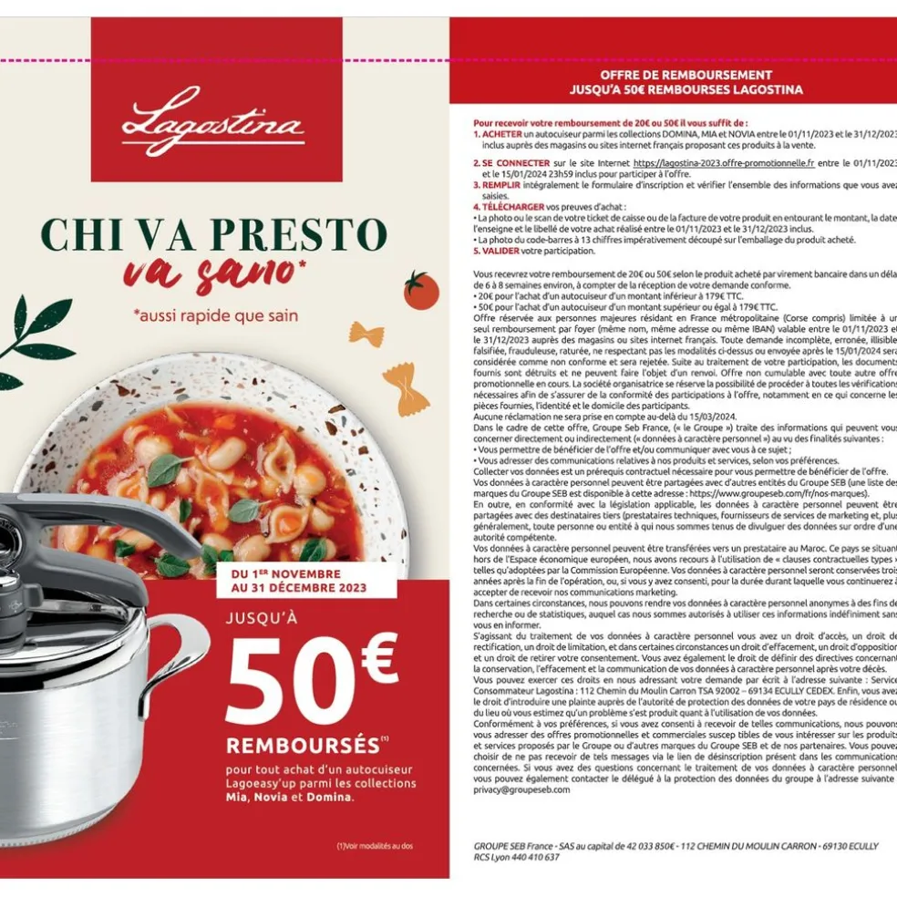 Lagostina Cuisson*Autocuiseur Novia LagoEasy'Up 5L