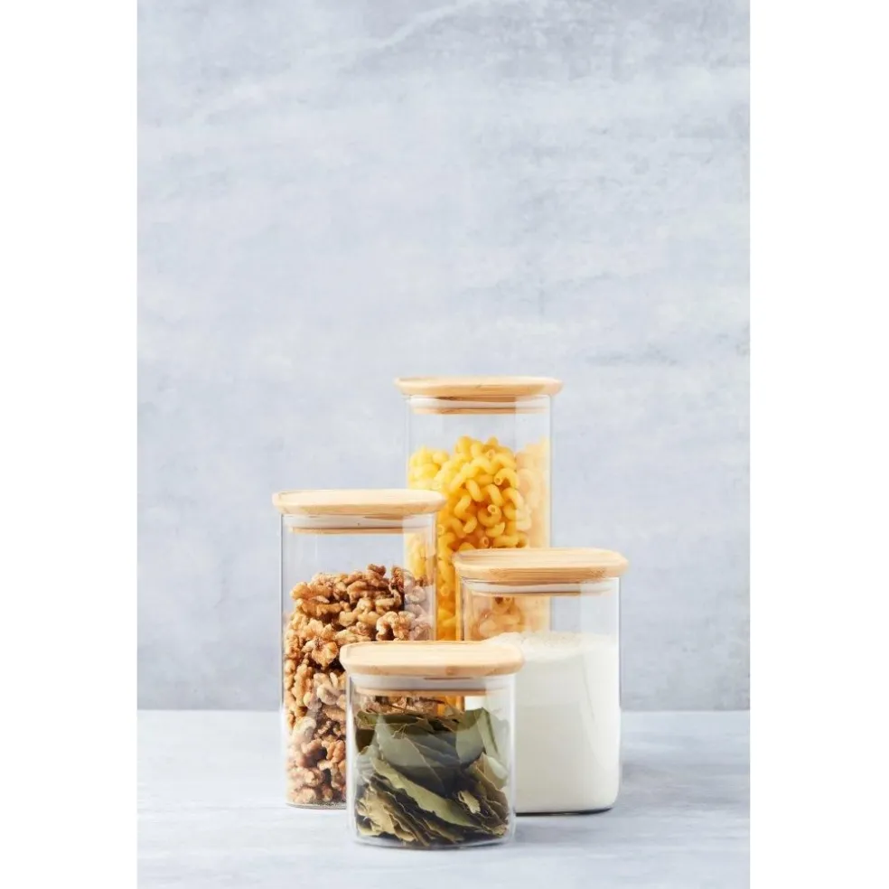 Point Virguleu00ae Conservation*BOCAL VERRE COUVERCLE BAMBOU 800ML