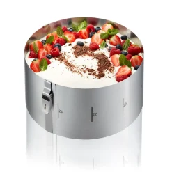 Gefuu00ae Pâtisserie*Cercle à gâteau Tondo clip h.10 cm en inox