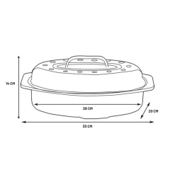 Graniteware Cuisson*Cocotte américaine Roaster 33 x 20 x 14 cm