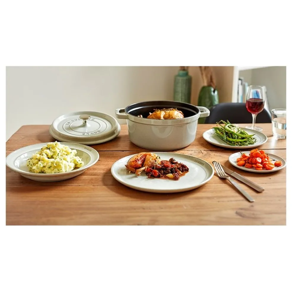 Staub Cuisson*Cocotte en fonte ronde 24cm truffe blanche