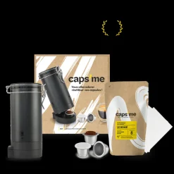 Caps me Petit Déjeuner*Coffret shaker + 3 capsules réutilisables + 48 opercules + 200g de café