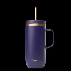 Qwetch Bouteilles Isothermes*Cold cup isotherme inox avec anse - Matt - obscur & Or - 600ml