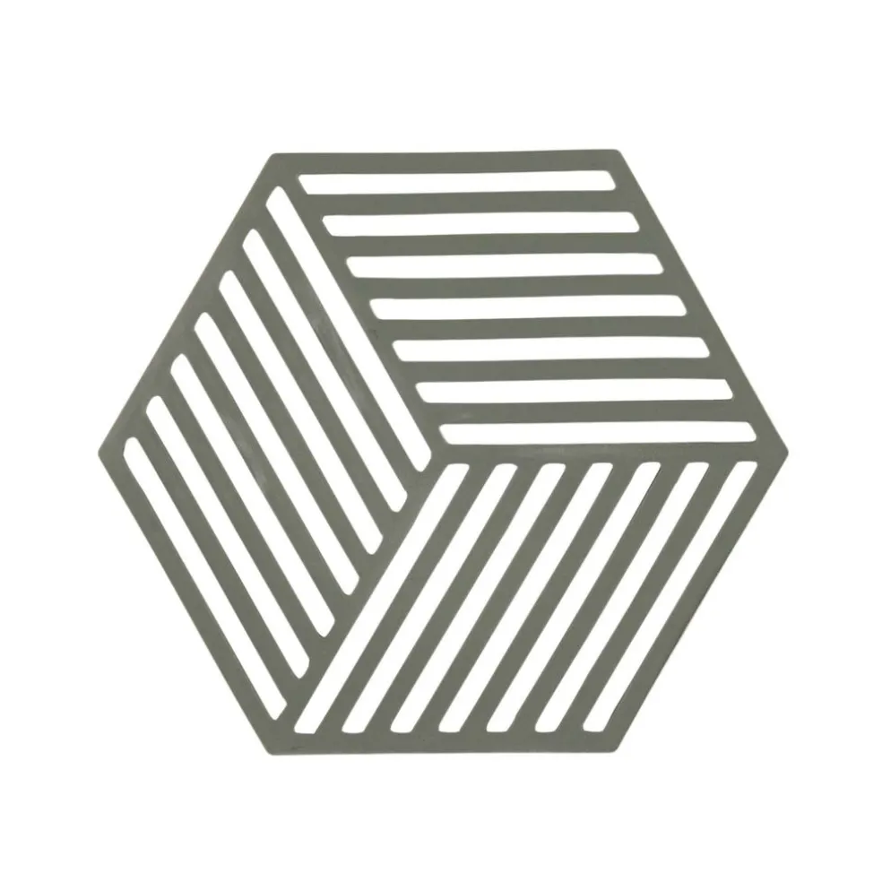 Zone Denmark Accessoires De La Table*Dessous de plat hexagon en silicone olive taupe