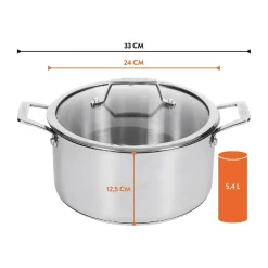 Chefs & Co Cuisson*Faitout + couvercle en verre 24cm