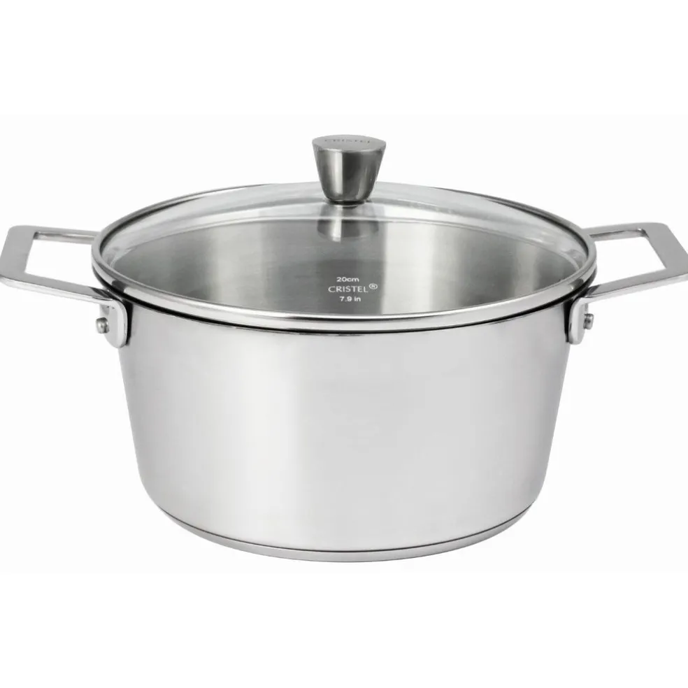 Cristel Cuisson*Faitout et couvercle verre 18cm 1826