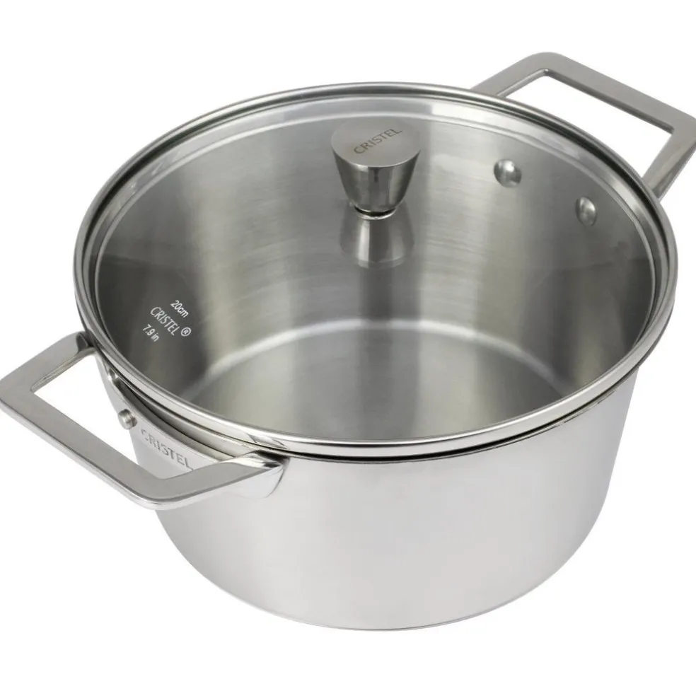 Cristel Cuisson*Faitout et couvercle verre 24cm 1826