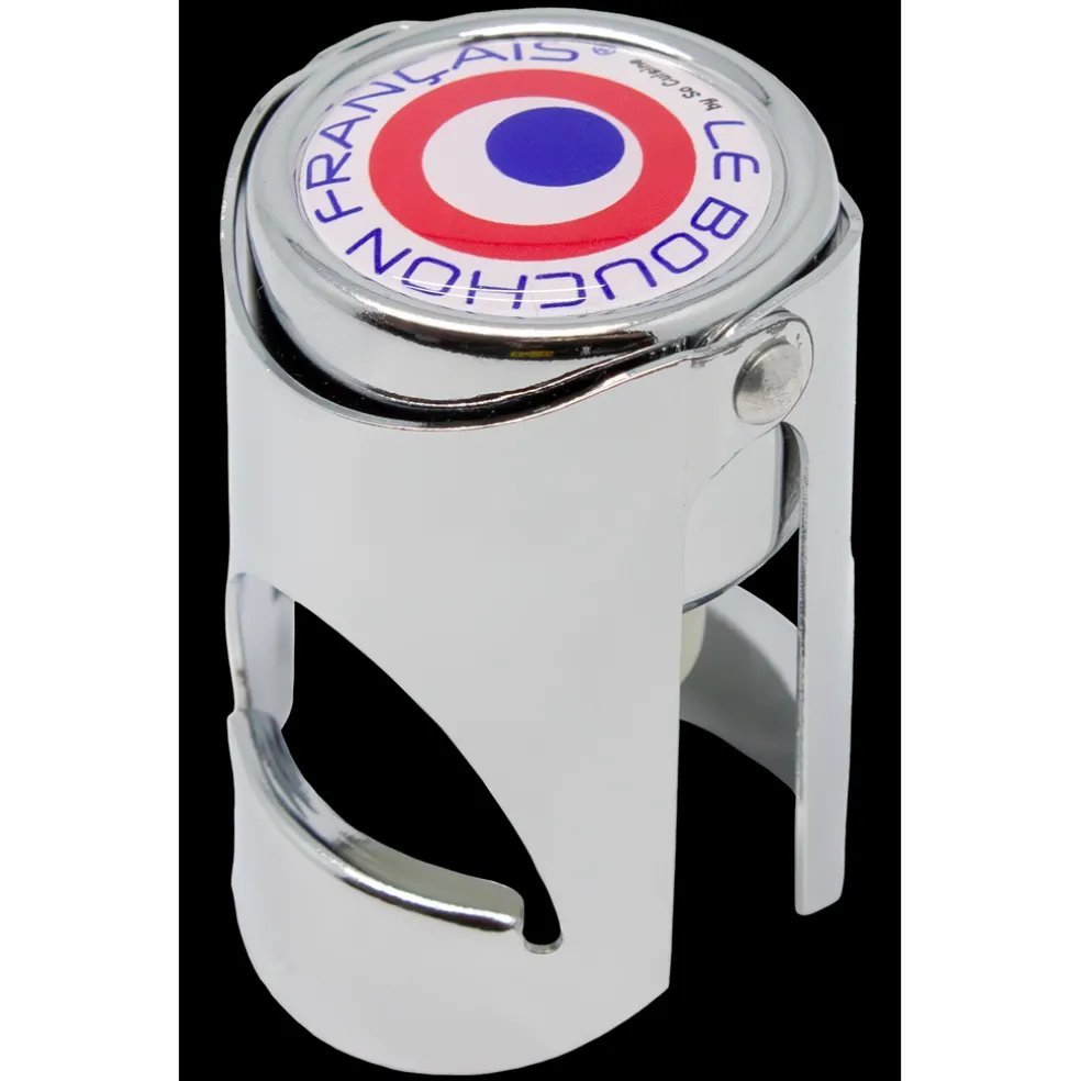 Le bouchon franu00e7ais Oenologie Cocktails*Le Bouchon Français à champagne - rond décalé bleu