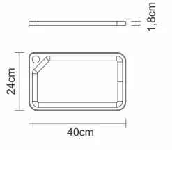 Tramontina Coutellerie*Planche à découper Kitchen 40x23.3x1,8cm en bois de teck