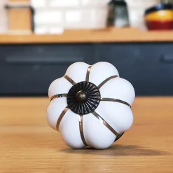 Cookut Cuisson*Poignée citrouille céramique blanche