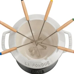 Staub Cuisson*Service à fondue en fonte, Truffe Blanche 20 cm