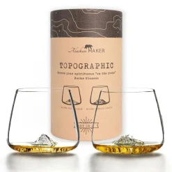 Alaskan maker Verres*Set de 2 verres à whisky TOPOGRAPHIC Fuji et Denali
