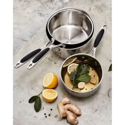 Chefs & Co Cuisson*Série de 3 casseroles acier inoxydable